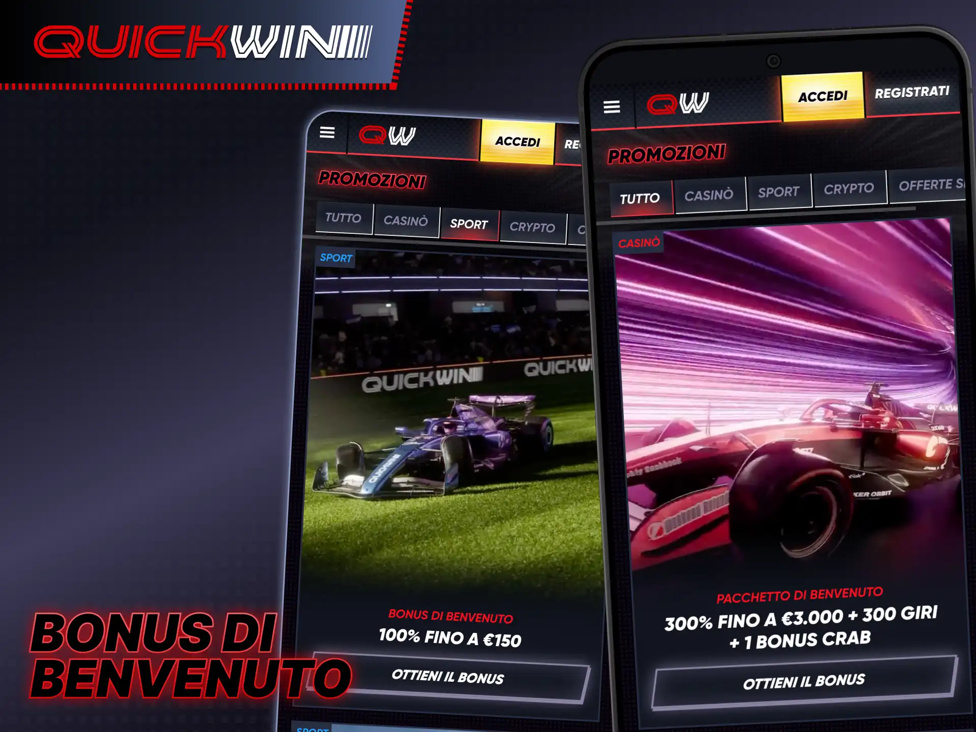 Approfitta dei generosi bonus di Quickwin tramite l'app.