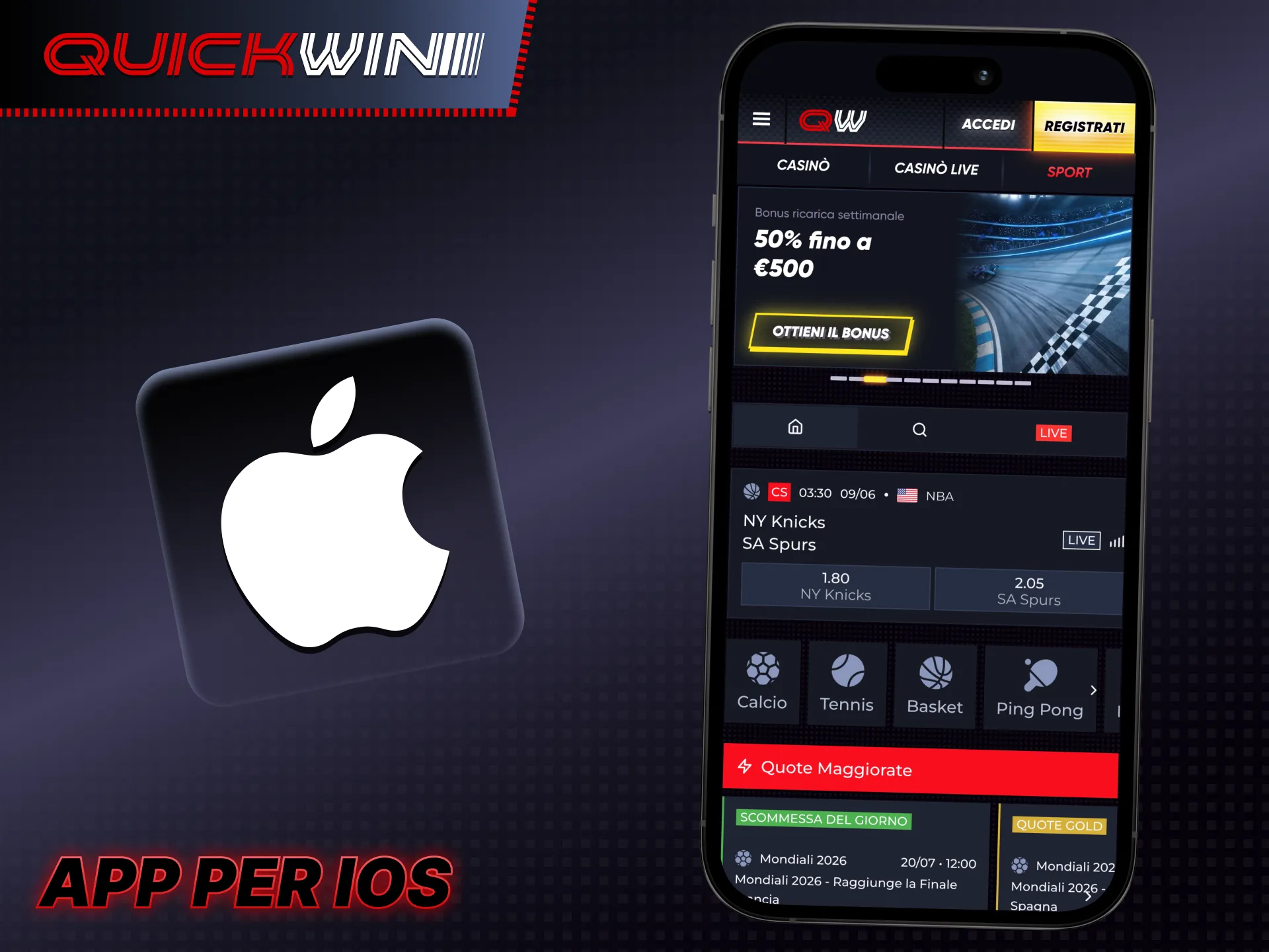 Scopri come installare l'app Quickwin sui dispositivi iOS.