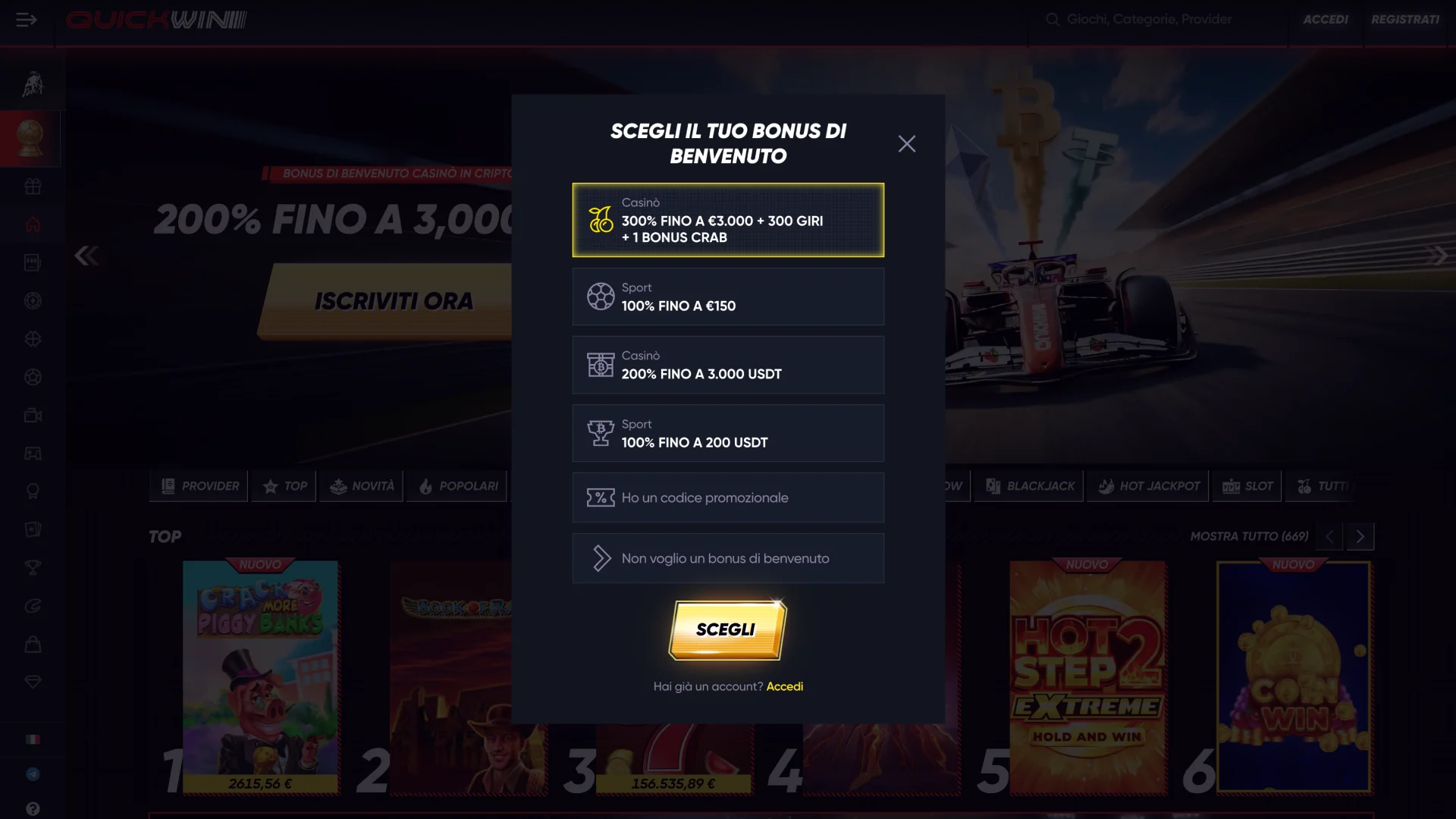 Crea il tuo account su Quickwin in pochi semplici passaggi.