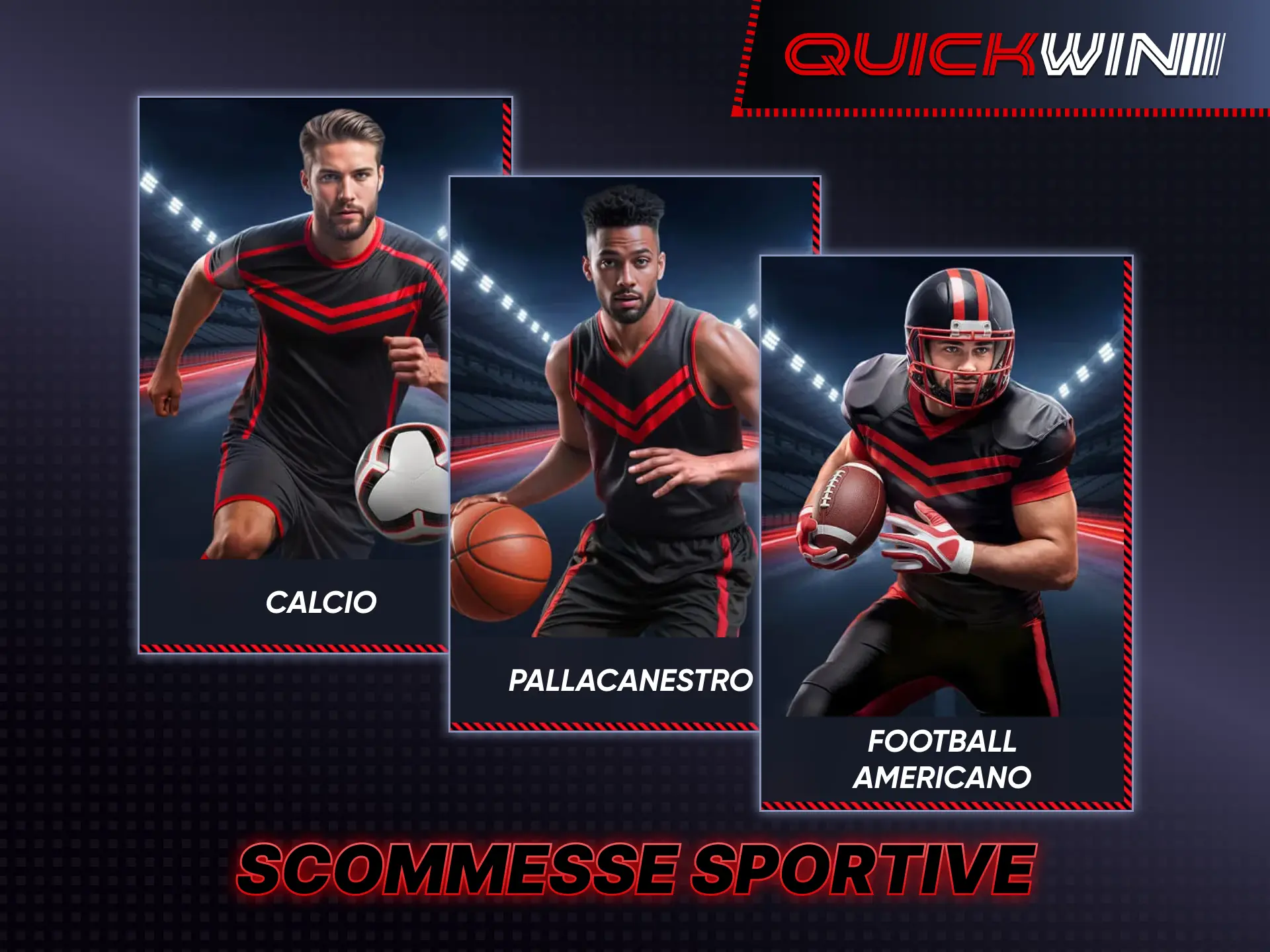 La piattaforma Quickwin ti offre un'ampia selezione di competizioni sportive.