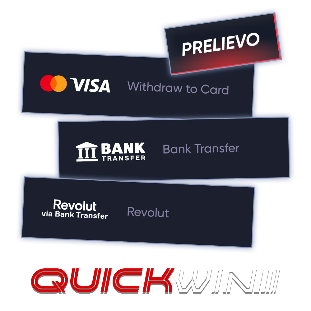Ritira le tue vincite in modo rapido e sicuro con Quickwin Official.