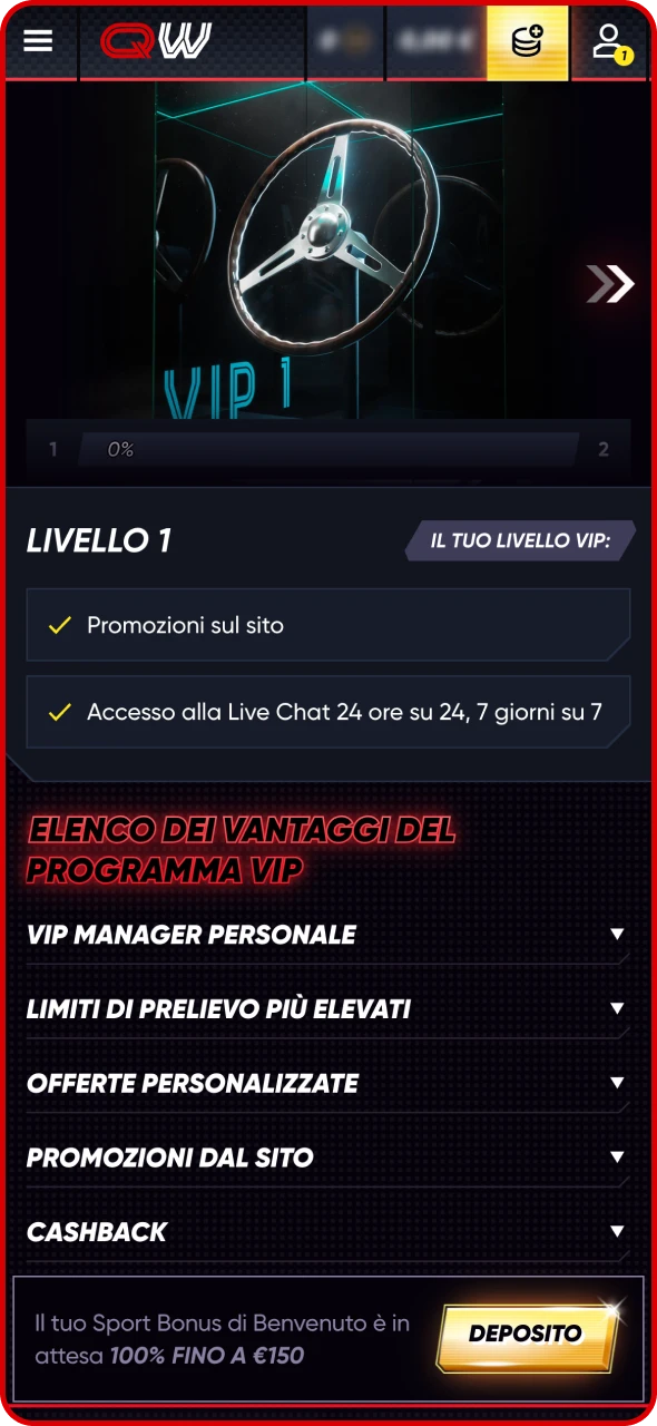 Diventerai automaticamente un membro VIP di Quickwin.